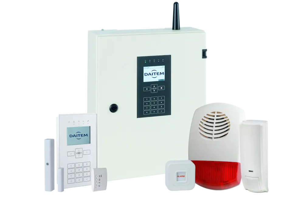 Das <strong>Hybrid-Alarmsystem DAITEM D34</strong>. Ihr Alarmsystem zum Einbruchschutz in Cloppenburg und Umgebung.